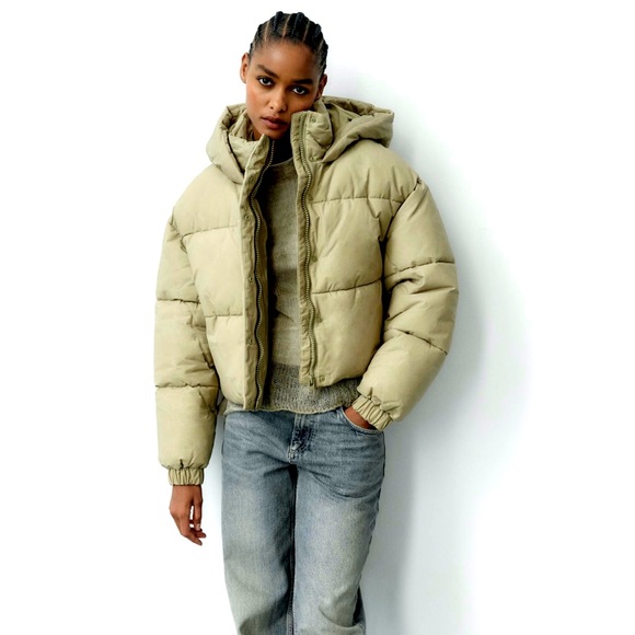 Zara washed effect puffer anorak - Picture 2 of 4